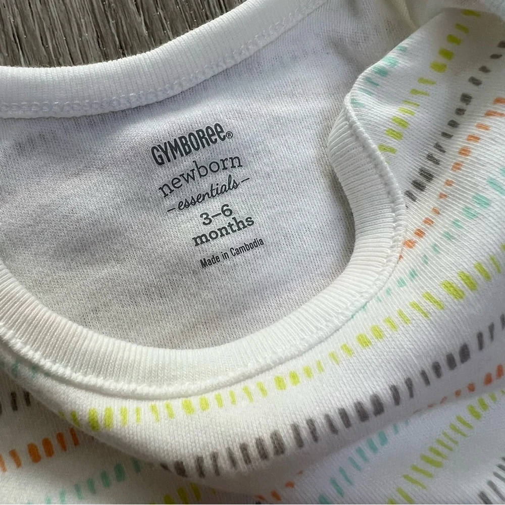 GYMBOREE SHORT SLEEVE BODYSUIT NEUTRAL WHITE 3-6MO